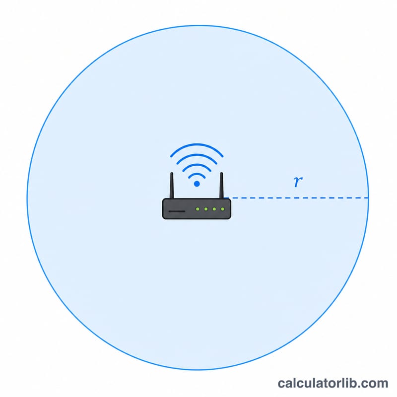 Router ở tâm vùng phủ sóng hình tròn bán kính r