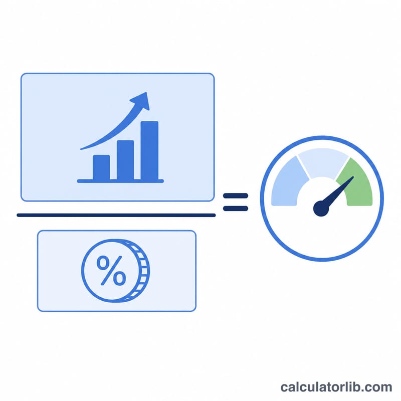 Diagram dividing EBIT by interest expense to produce a coverage gauge