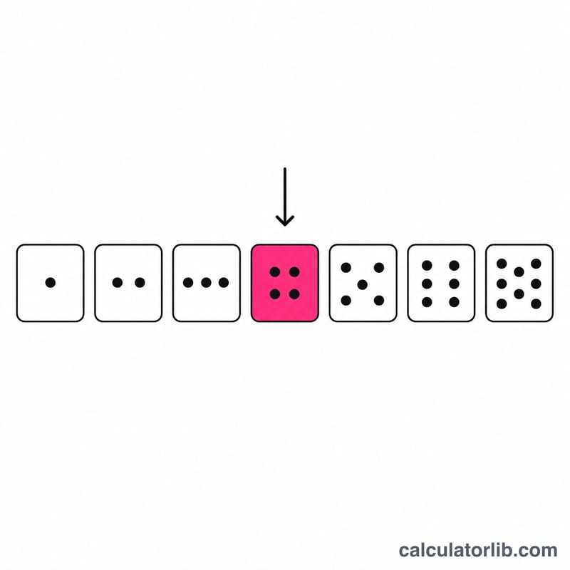 A row of sorted number tiles with the center tile highlighted as the median