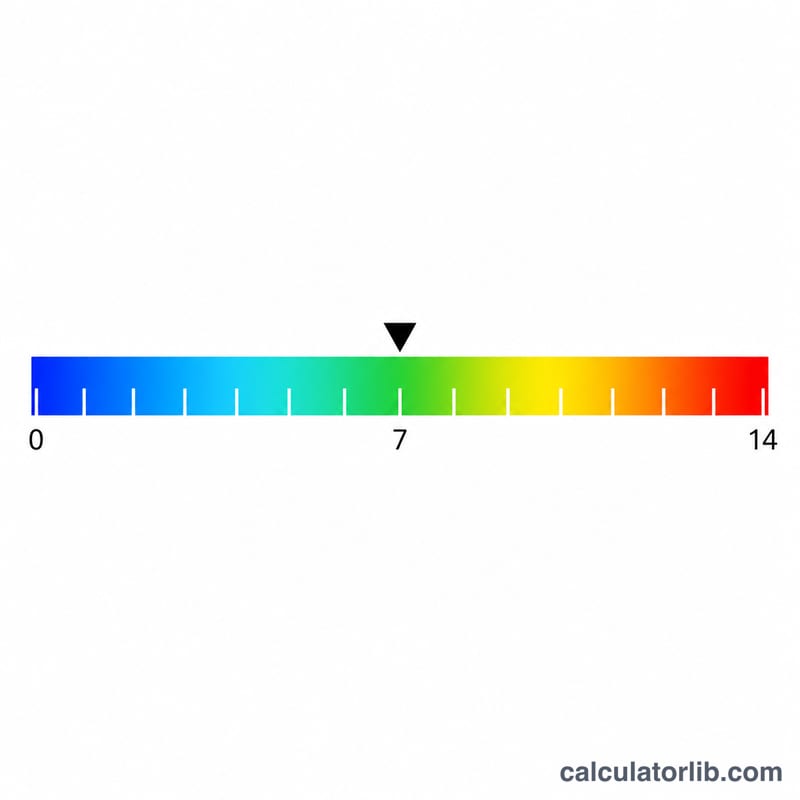 Horizontal pOH scale from 0 to 14 showing acidic, neutral and basic regions