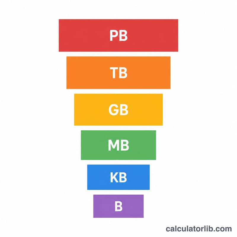 Ladder of storage units from byte to petabyte