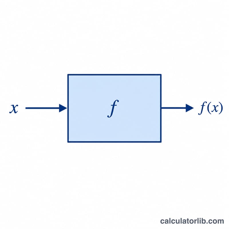 Function machine taking input x and producing output f(x)