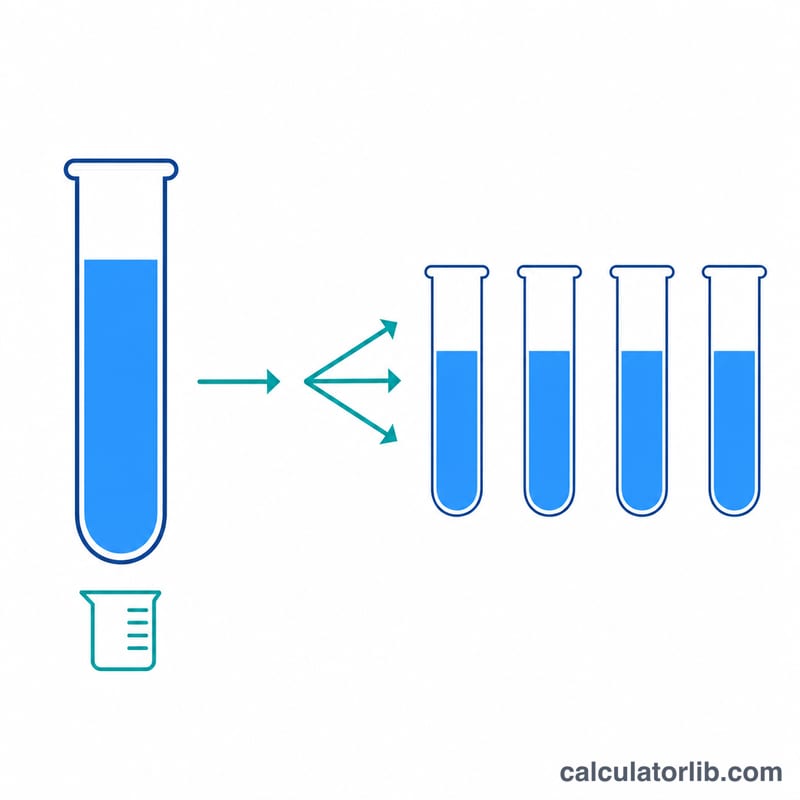 Diagram showing a single shared master mix tube being divided into multiple reaction tubes