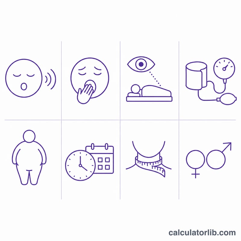 Eight icons representing the STOP-BANG criteria arranged in a grid