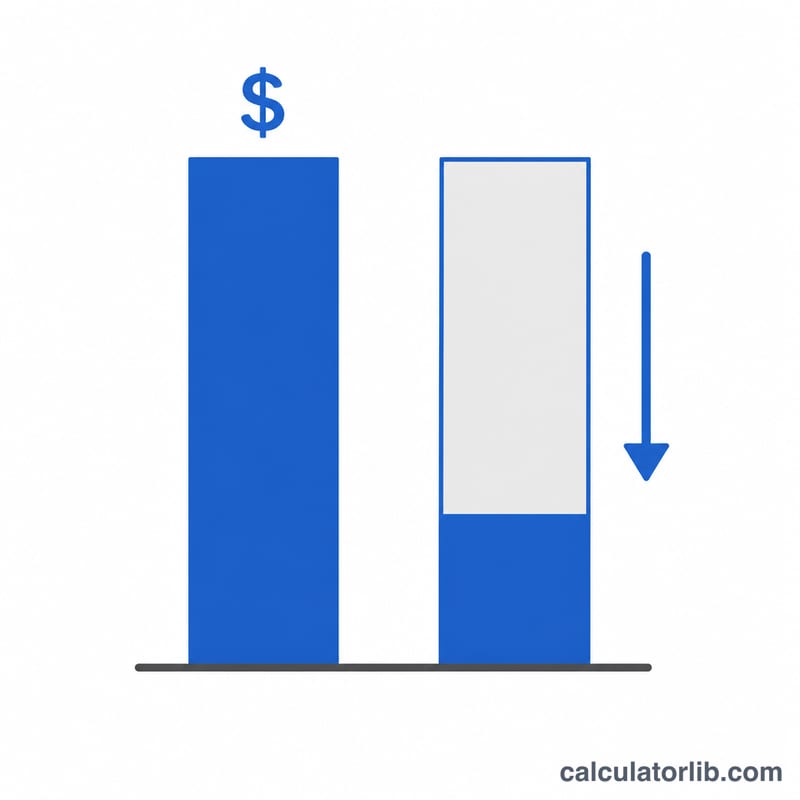 Two bars of equal nominal height but different real purchasing power