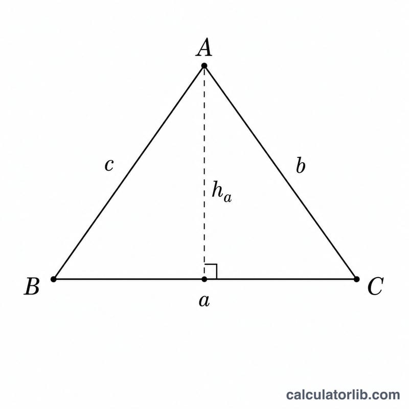 Triangle with an altitude drawn from a vertex perpendicular to the opposite side