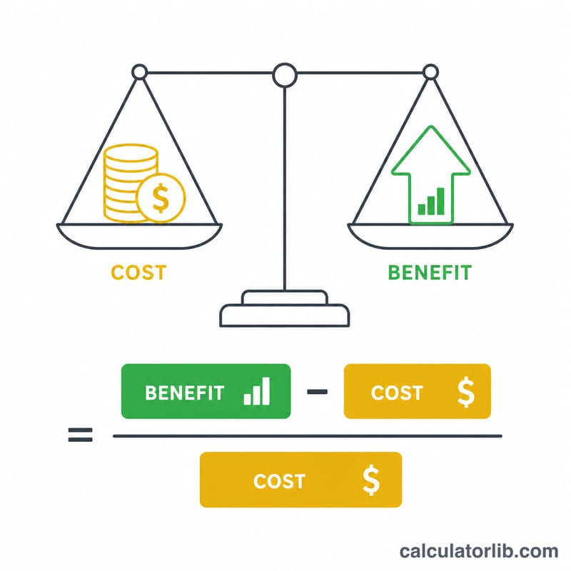 Balance comparant le bénéfice de la formation au coût avec un visuel de fraction