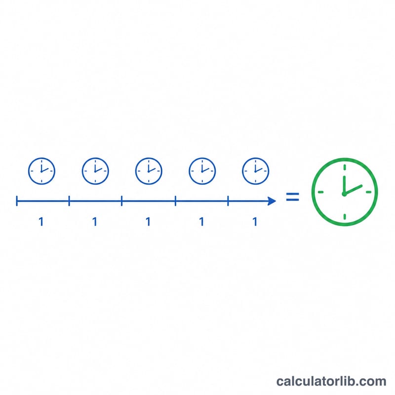 Distance segments each with a pace clock combine into a total time clock