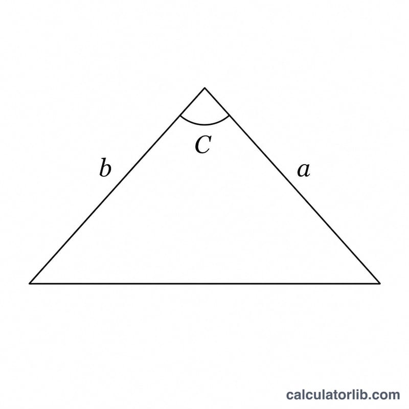 Triangle with two sides a and b and the included angle C between them