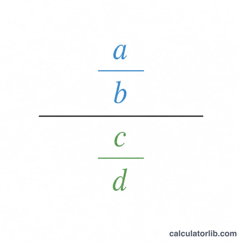 A complex fraction showing a/b over c/d