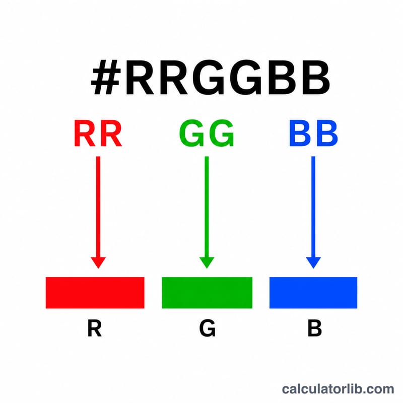 Hex code split into red, green and blue byte pairs