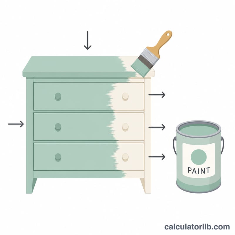 Dresser being painted with a brush next to a paint can