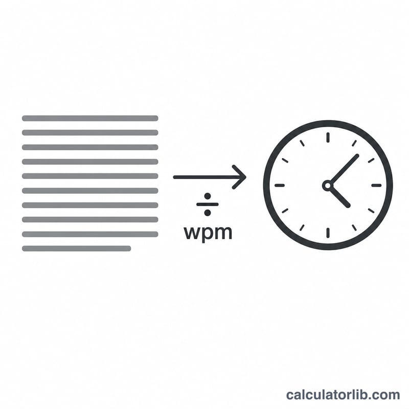 Text block converting into reading time on a clock