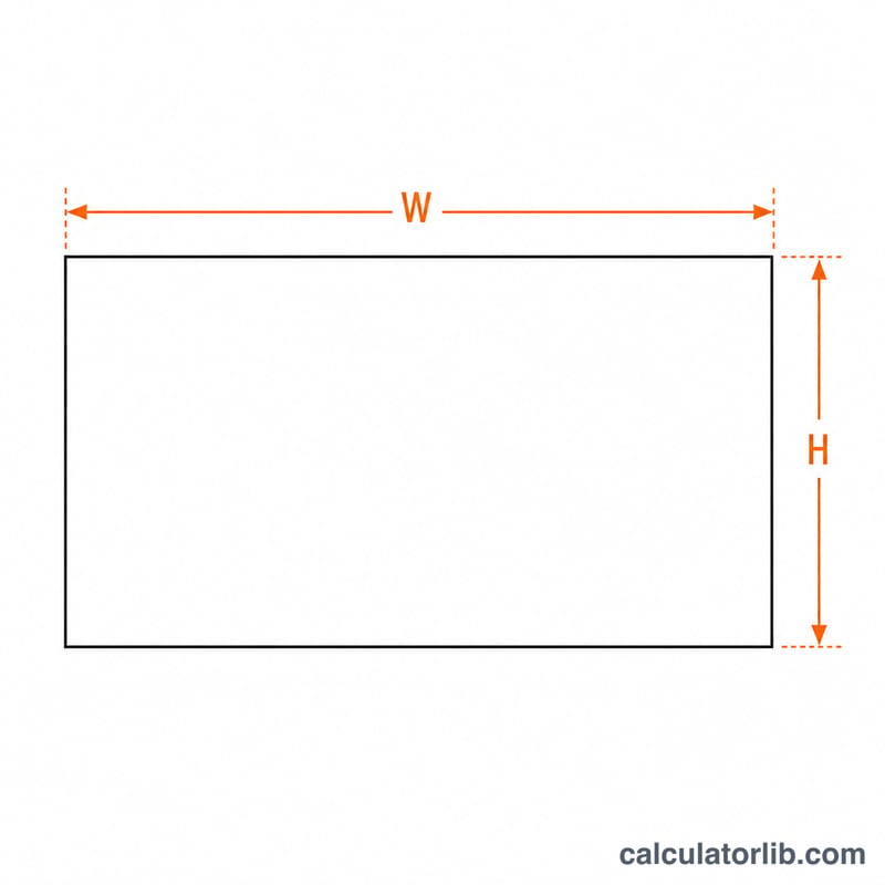 Screen rectangle with width W and height H labeled