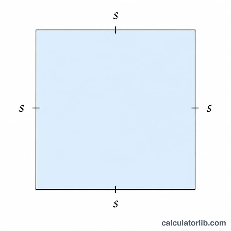 A square with all four sides labeled s and its interior shaded to represent area