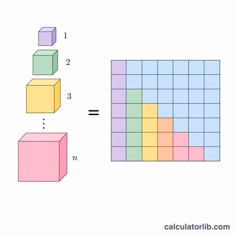 Stack of increasing cubes equal to the square of a triangular number