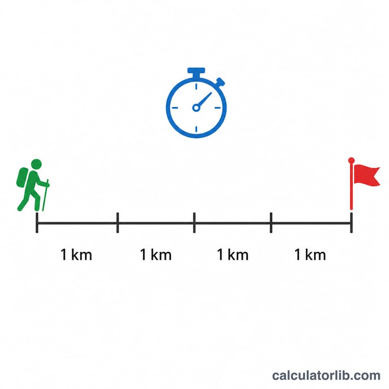 Diagram showing pace as total time divided by trail distance