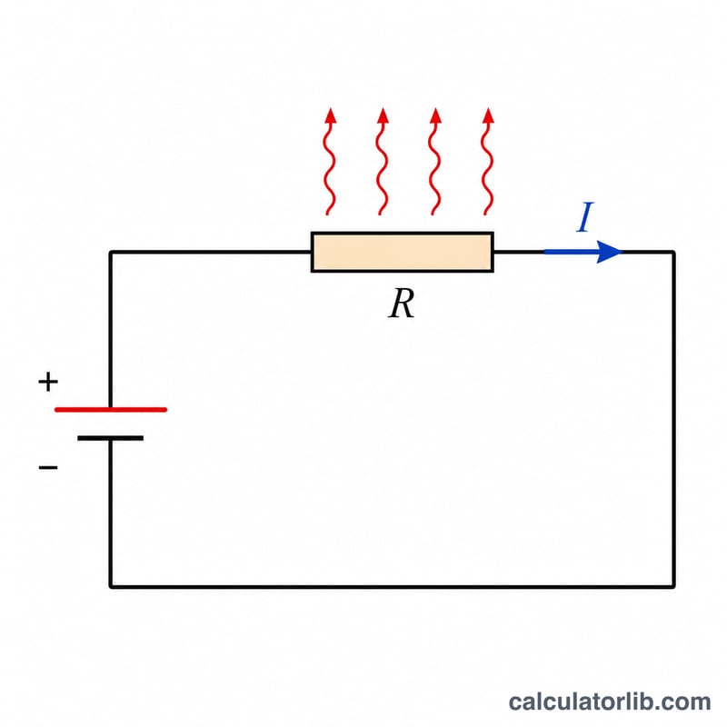 Resistor in a circuit with current flowing through it releasing heat