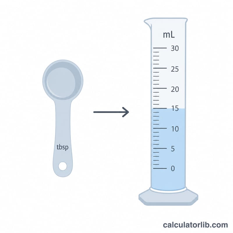 Tablespoon converting to milliliters in a graduated cylinder