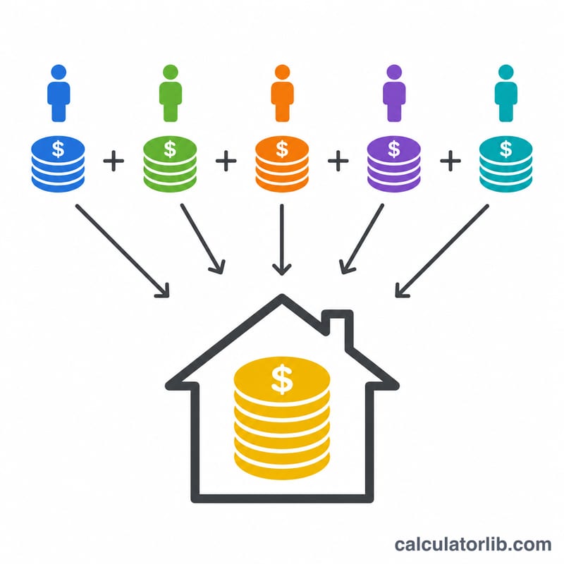 Multiple earners' incomes flowing into one combined household total