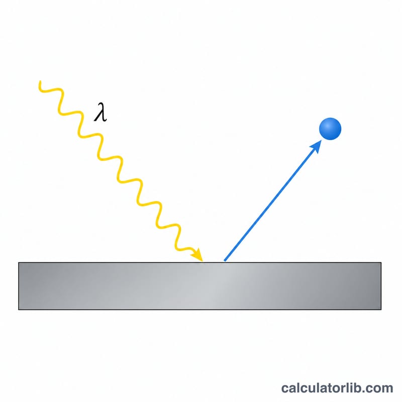 Photon striking a metal surface and ejecting an electron