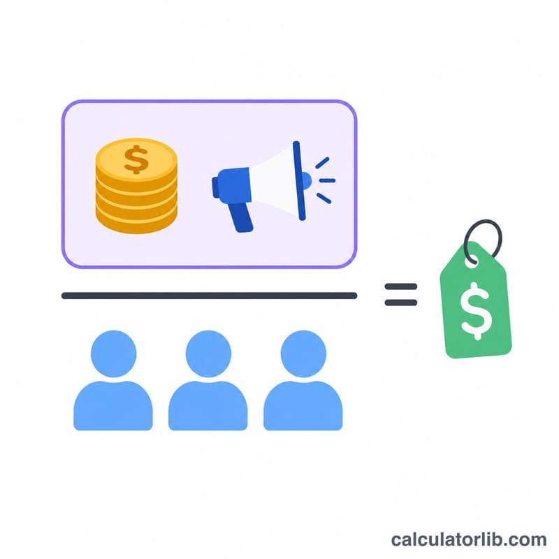 Diagrama que muestra el costo total de ventas y marketing dividido entre los nuevos clientes igual al CAC