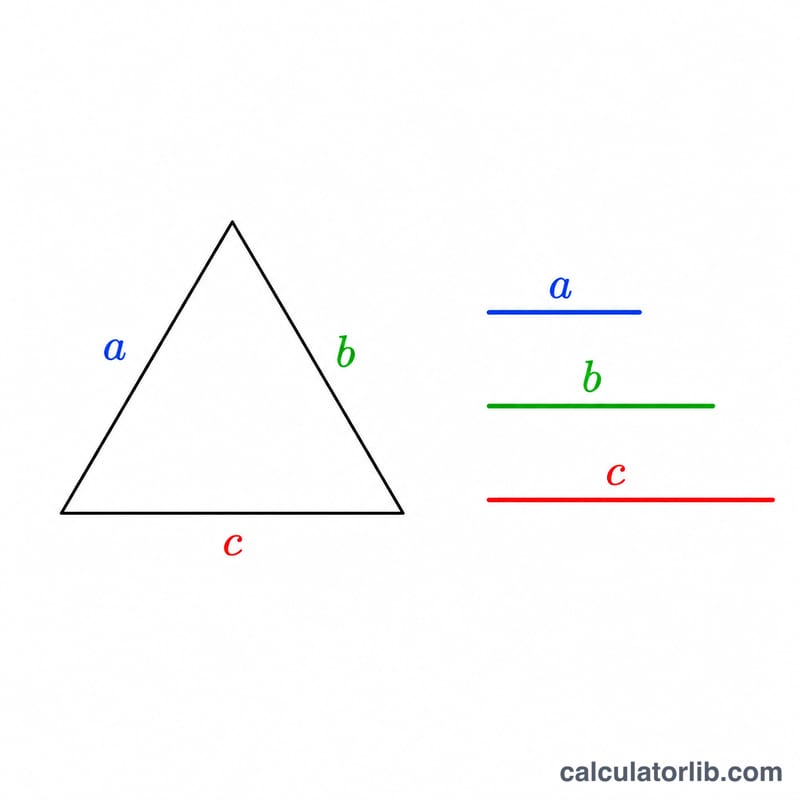 Kenarları a, b, c olarak etiketlenmiş üçgen ve yanında a:b:c oran ifadesi