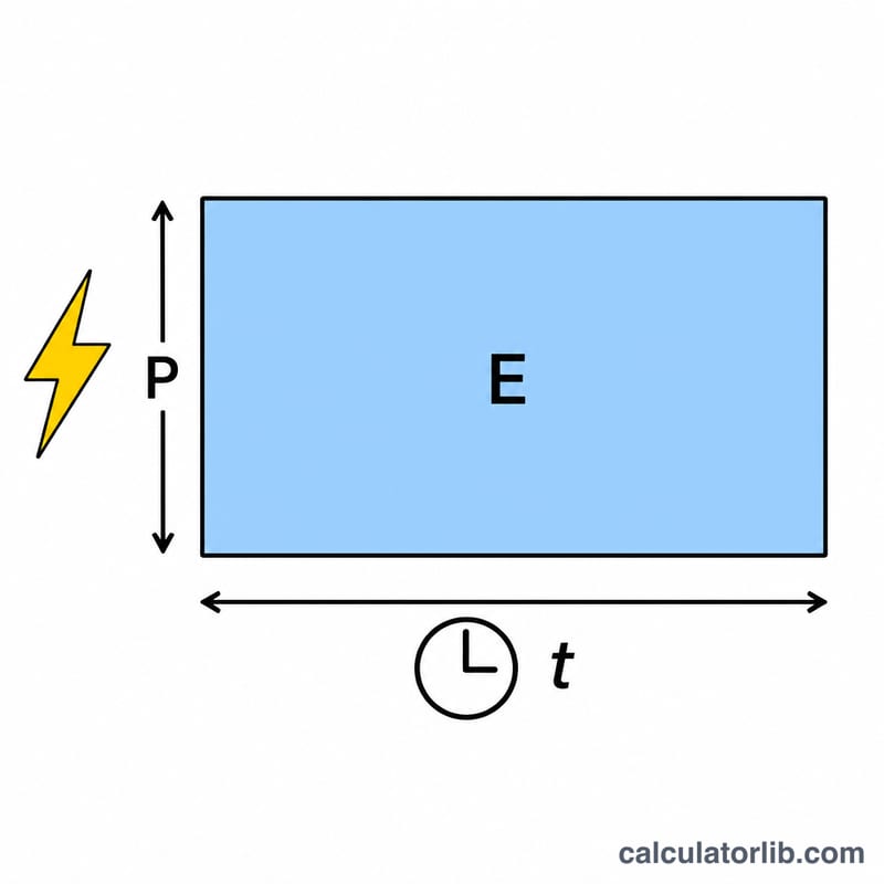 Rectangle area diagram showing energy equals power times time