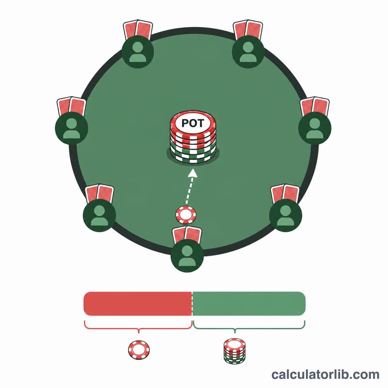 Diagrama que muestra el importe a igualar como fracción del bote total más el pago