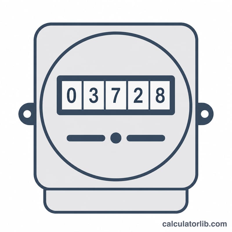 Electricity meter dial display showing a numeric reading