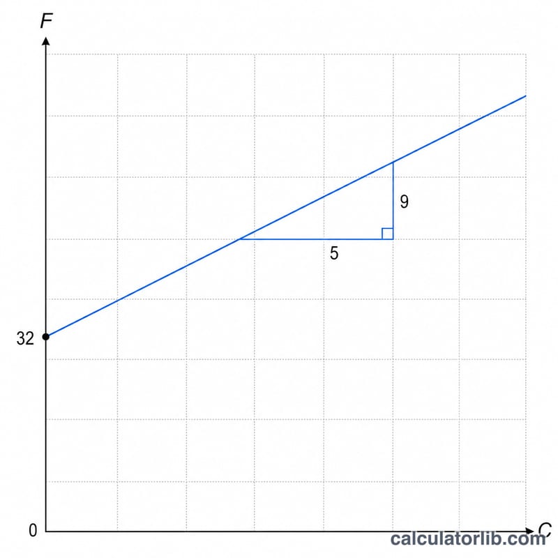 Diagram of the linear conversion equation showing slope and intercept
