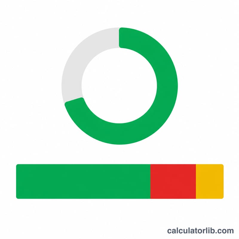 Flat bar split into green wins, red losses and yellow ties segments