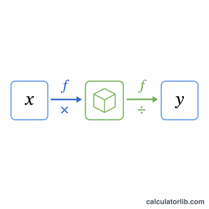 Diagram showing the conversion formula using a base factor pivot