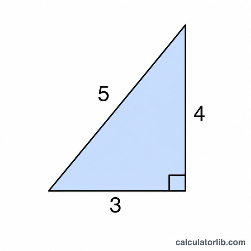 Right triangle with legs 3 and 4 and hypotenuse 5