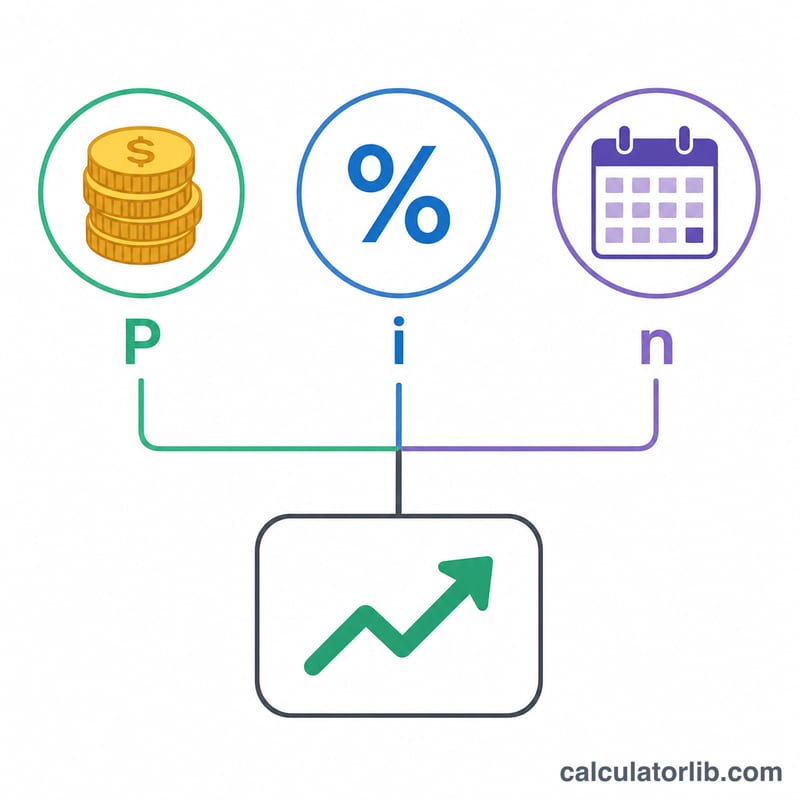 Diagram breaking down the SIP future value formula into its components