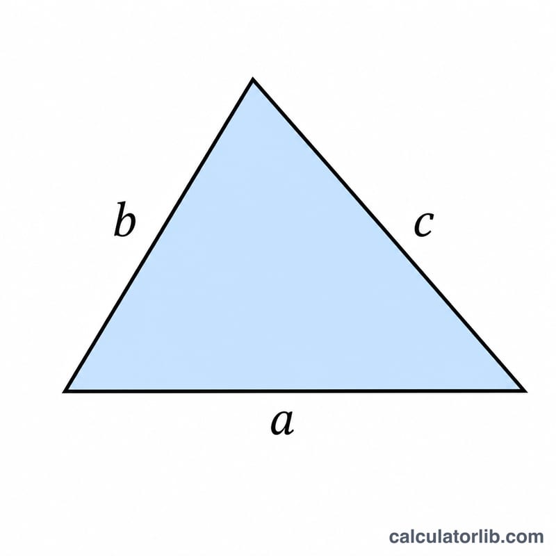 Triangle with specific side lengths and shaded interior area