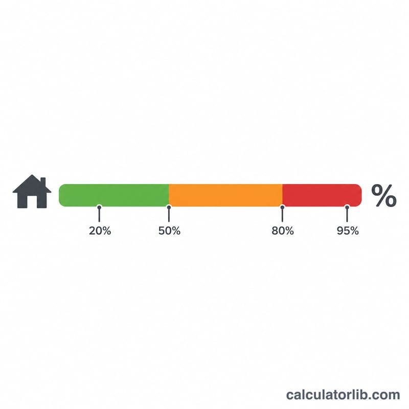Bar chart of LTV ratio risk zones across percentage thresholds
