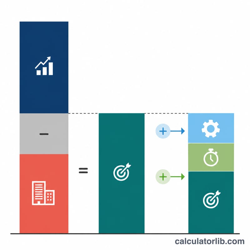 Waterfall-style breakdown of how EBITDA is built from revenue and expenses