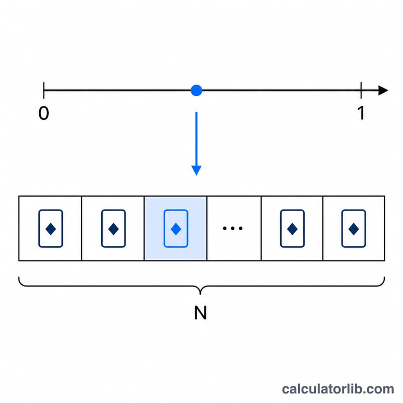 Random value between 0 and 1 mapped to an index in a card array