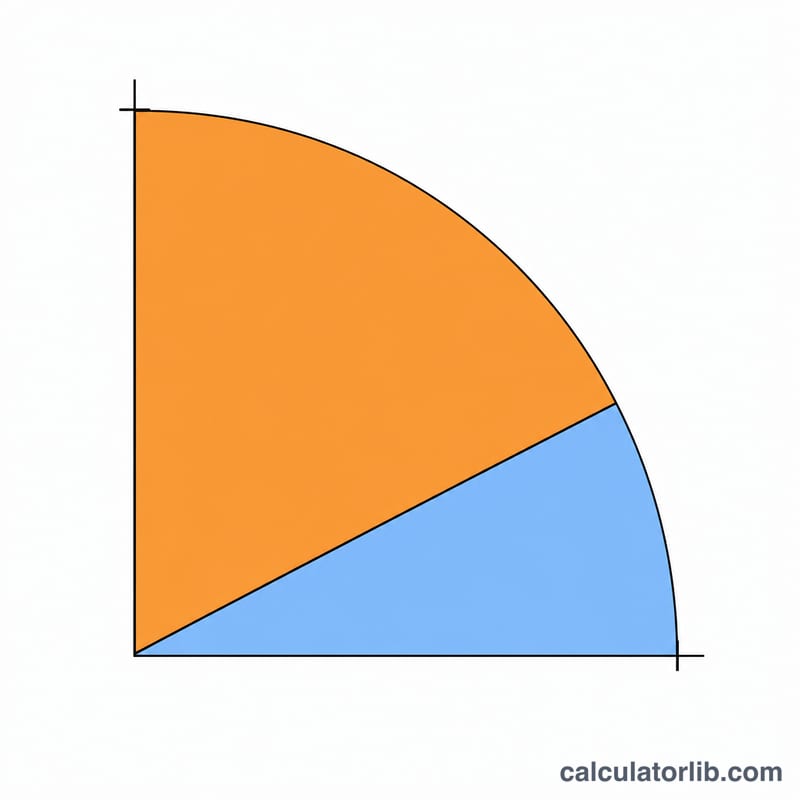 Equation showing complement equals 90 degrees minus angle on a number arc