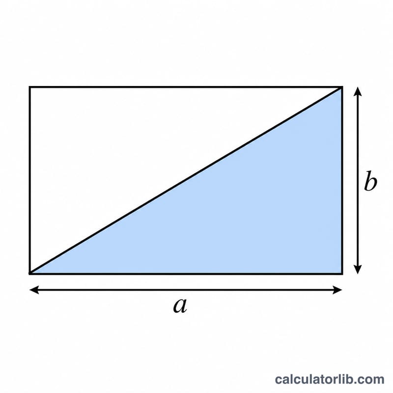 Rectangle split by a diagonal into two equal right triangles