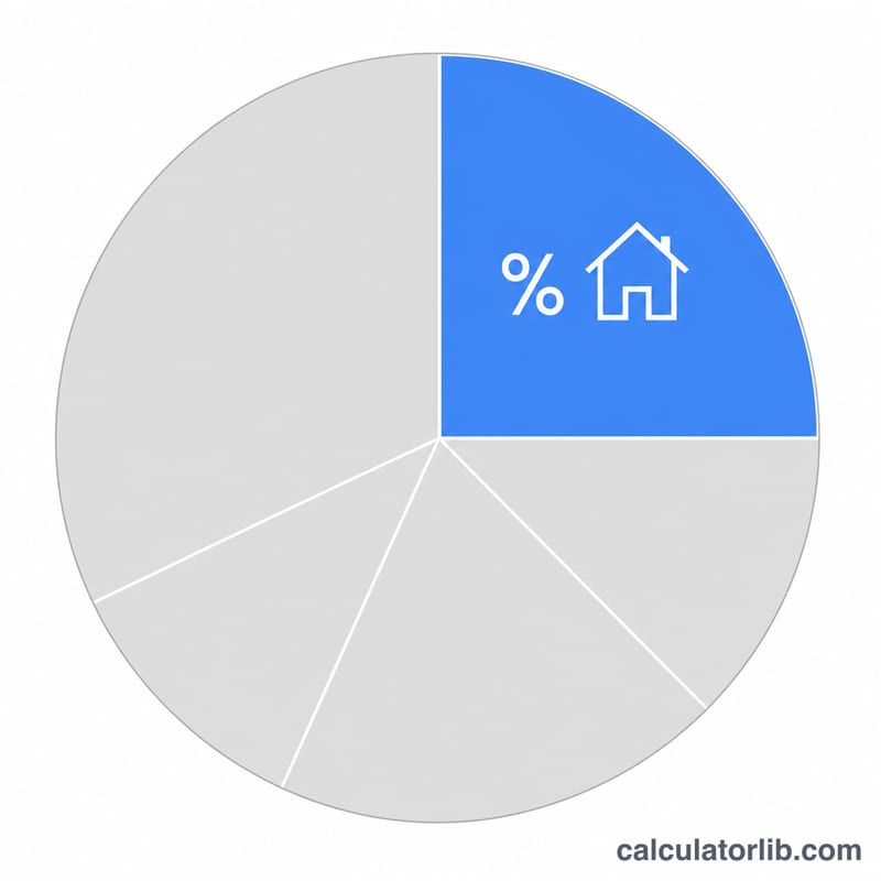 Pie chart showing the DTI ratio as housing payment slice versus remaining income