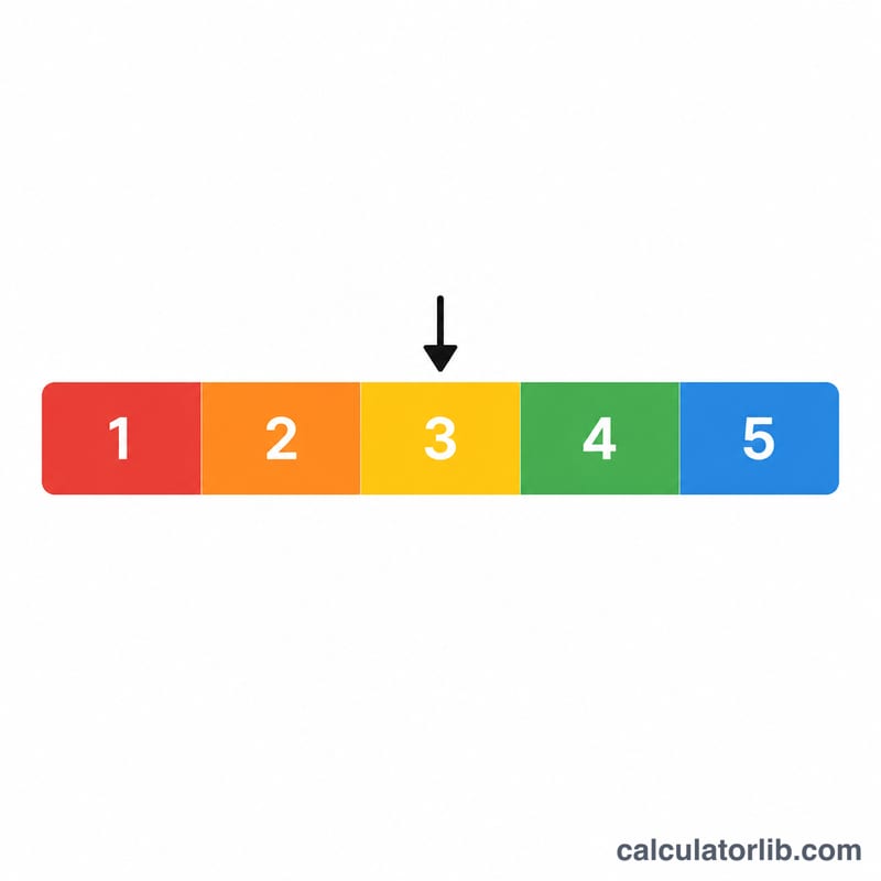 Five-band scale mapping a composite score to a final AP score from 1 to 5