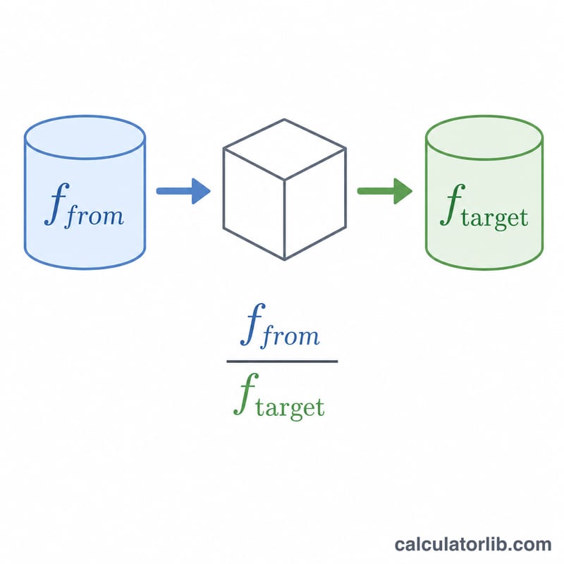Diagram of conversion via a common base factor