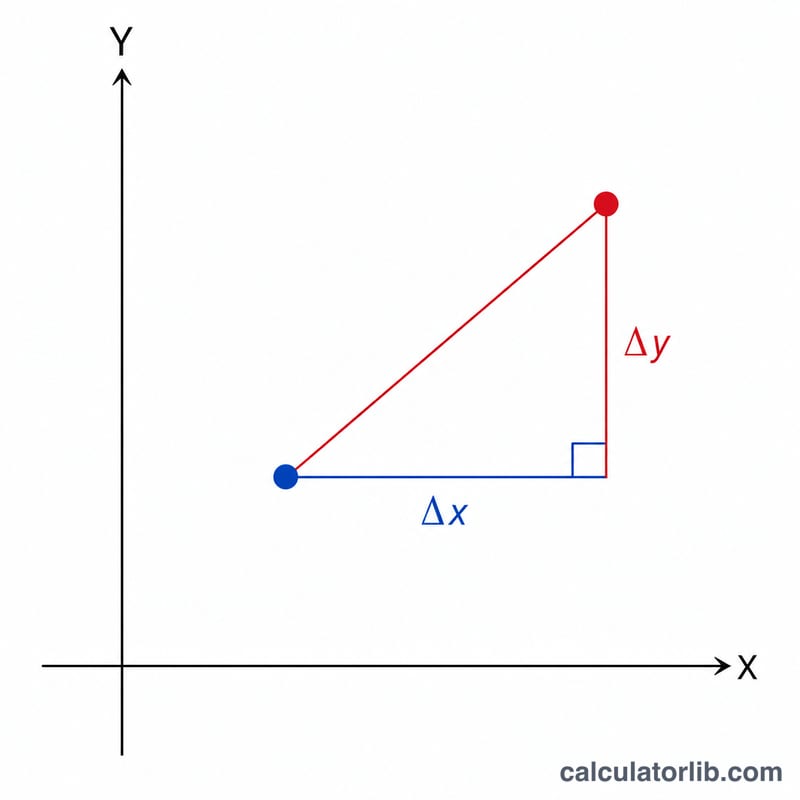 Coordinate grid showing nominal point and measured point with delta X and delta Y forming a right triangle and the hypotenuse as radial deviation
