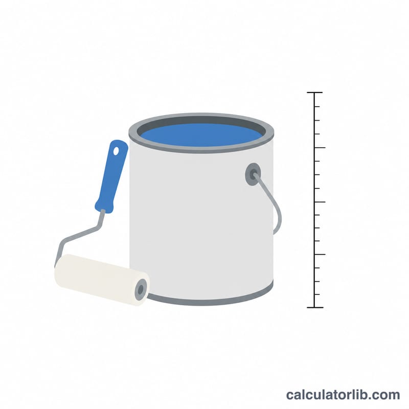 Paint can with a measuring scale showing gallons and liters