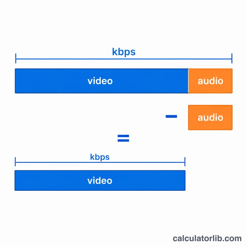 Bar showing total bitrate split into video and audio portions