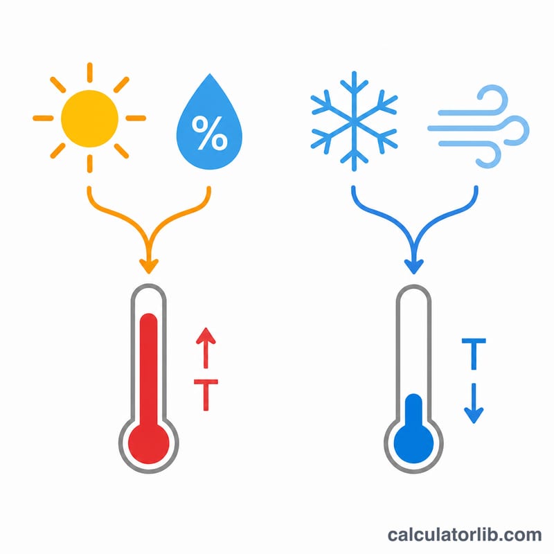 Two side-by-side input diagrams for heat index and wind chill