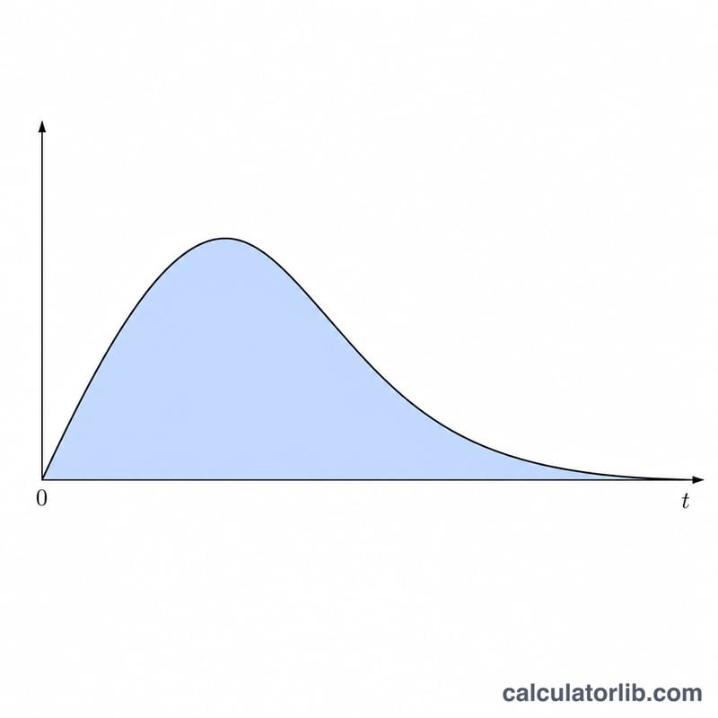 Shaded area under the curve of the integrand t to the power a minus 1 times e to the minus t from zero to infinity