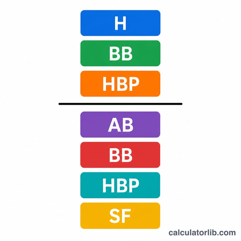 Schéma fractionnaire de l'OBP avec numérateur H plus BB plus HBP sur dénominateur AB plus BB plus HBP plus SF